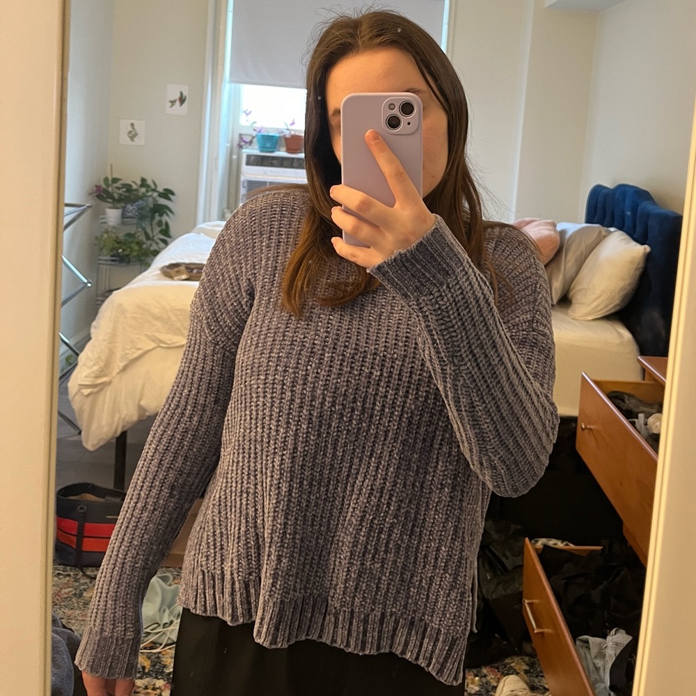 Aerie Blue Chenille Sweater Size Small